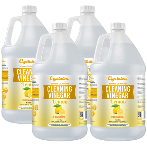 Lemon Cleaning Vinegar 6% | Essential Oil Powered & Naturally Scented | Gallon | Case of 4