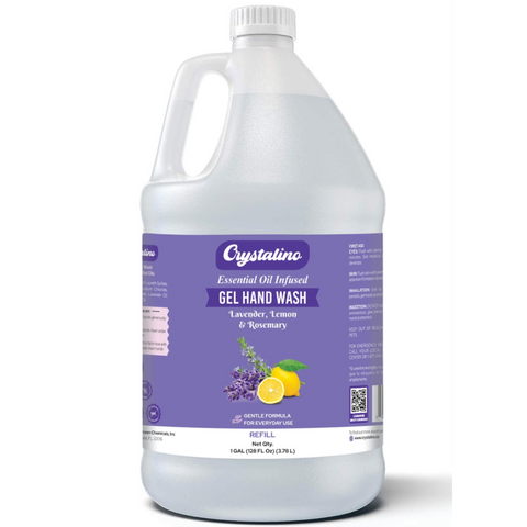 Gel Hand Wash Lavender, Lemon, & Rosemary Essential Oils | Gallon | Case of 4